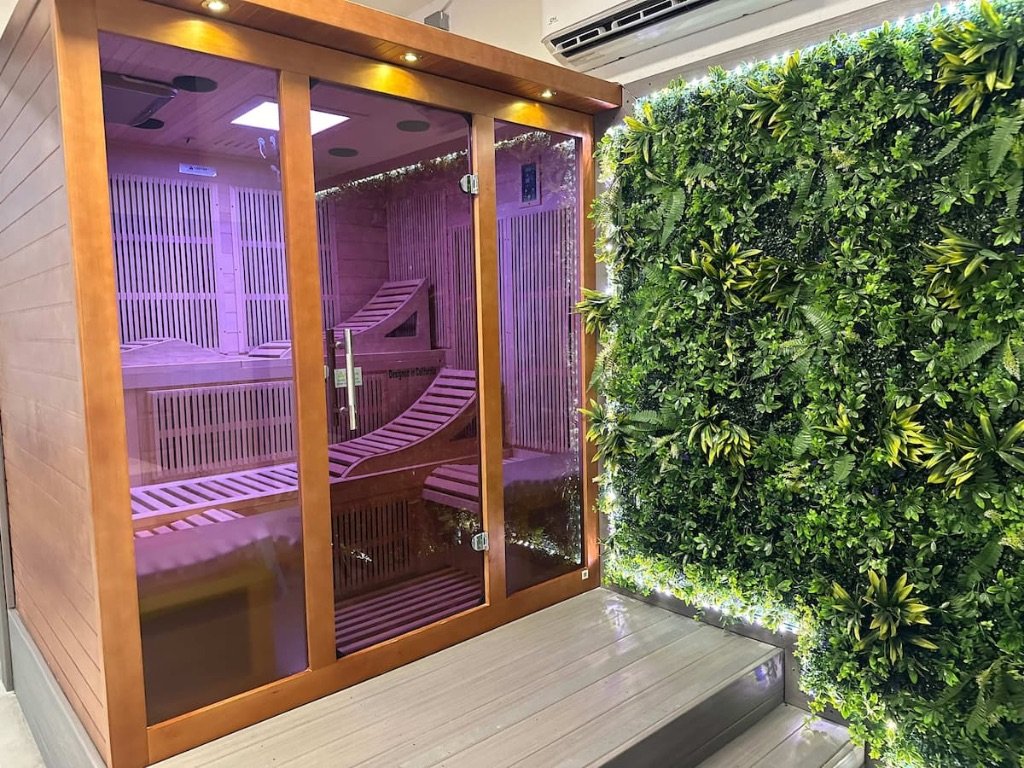 Seaside Boca infrared sauna with living wall